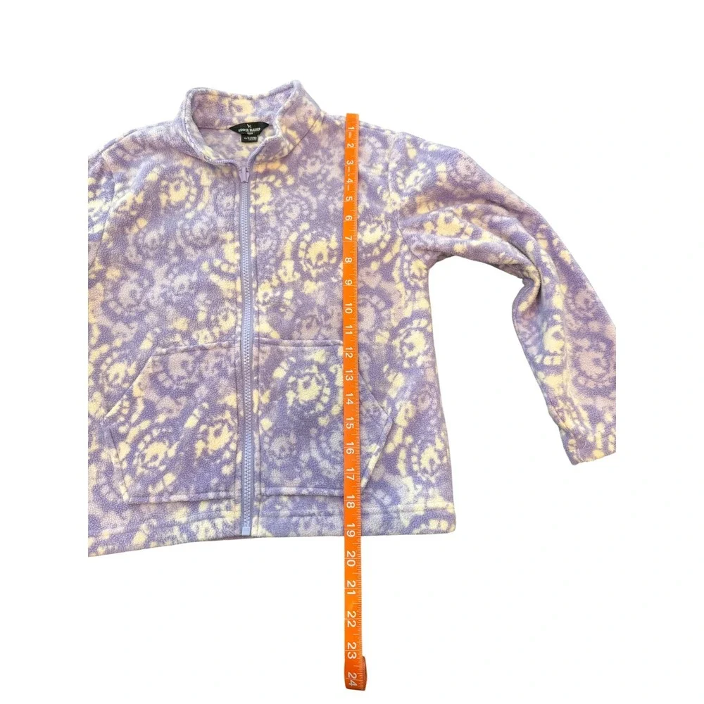 Eddie Bauer Kids Purple Yellow Swirl Full Zip Fleece Jacket  Size S 7/8